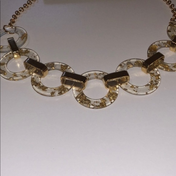 New Gold & Acrylic Link Statement Necklace - Picture 3 of 9